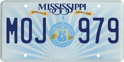 MS license plate MOJ979