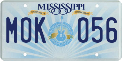 MS license plate MOK056