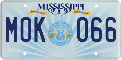 MS license plate MOK066
