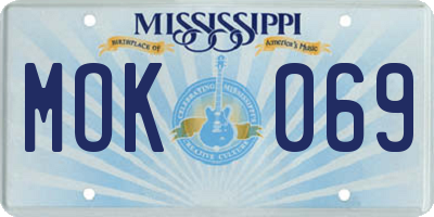 MS license plate MOK069