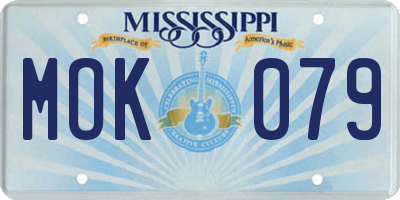 MS license plate MOK079