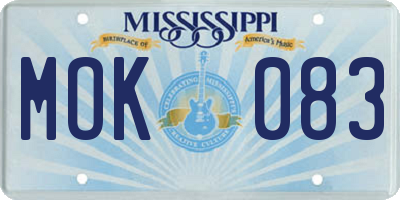 MS license plate MOK083