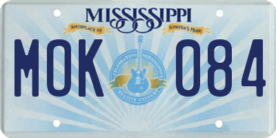 MS license plate MOK084