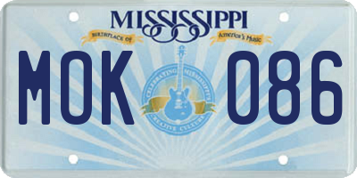 MS license plate MOK086