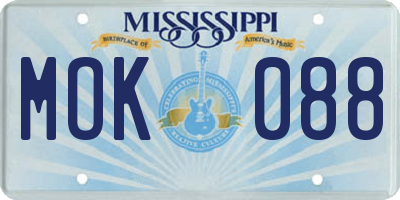 MS license plate MOK088
