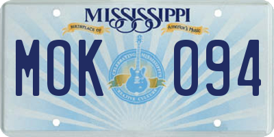 MS license plate MOK094