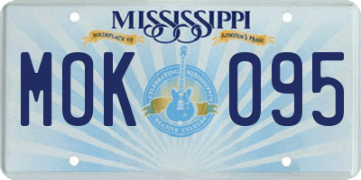 MS license plate MOK095
