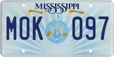 MS license plate MOK097