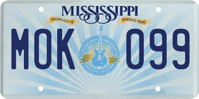MS license plate MOK099