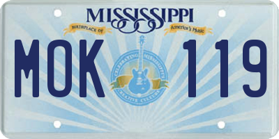 MS license plate MOK119