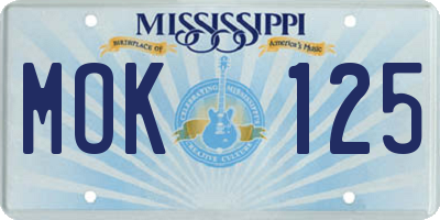 MS license plate MOK125