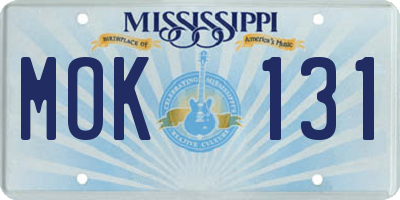 MS license plate MOK131