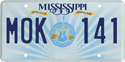MS license plate MOK141