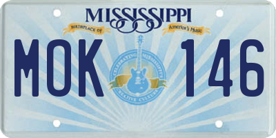 MS license plate MOK146