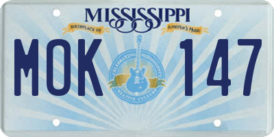 MS license plate MOK147