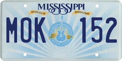 MS license plate MOK152