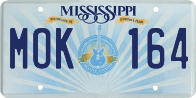 MS license plate MOK164