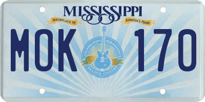 MS license plate MOK170
