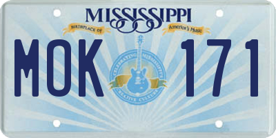 MS license plate MOK171