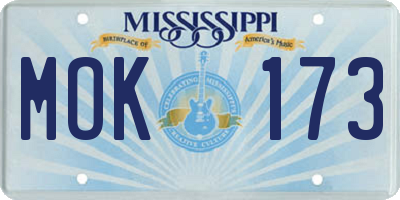MS license plate MOK173