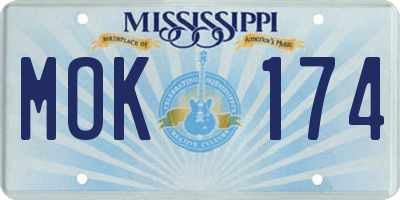 MS license plate MOK174