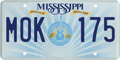 MS license plate MOK175