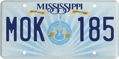 MS license plate MOK185