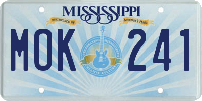 MS license plate MOK241