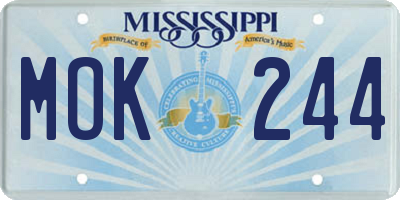 MS license plate MOK244