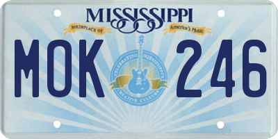 MS license plate MOK246