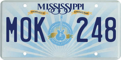 MS license plate MOK248
