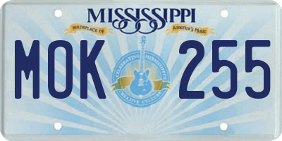 MS license plate MOK255