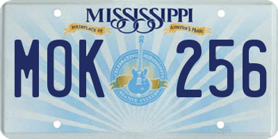 MS license plate MOK256