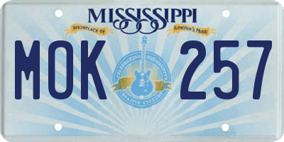 MS license plate MOK257