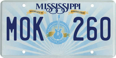 MS license plate MOK260