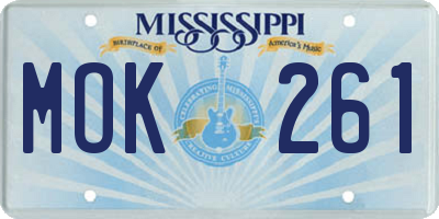 MS license plate MOK261