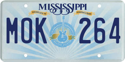 MS license plate MOK264