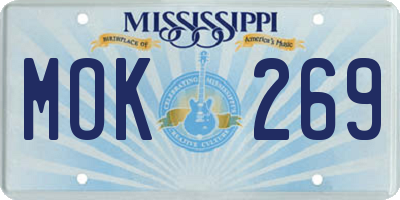 MS license plate MOK269