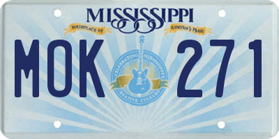 MS license plate MOK271
