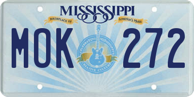 MS license plate MOK272