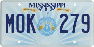 MS license plate MOK279