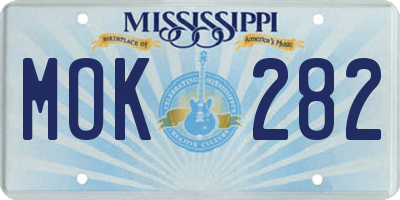 MS license plate MOK282
