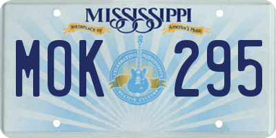 MS license plate MOK295