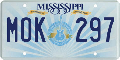 MS license plate MOK297