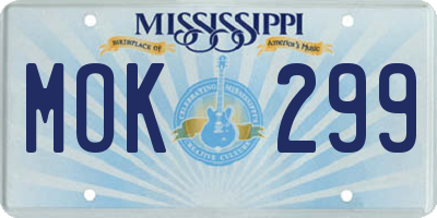 MS license plate MOK299