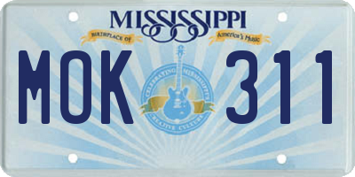 MS license plate MOK311