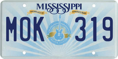 MS license plate MOK319