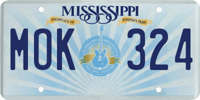 MS license plate MOK324