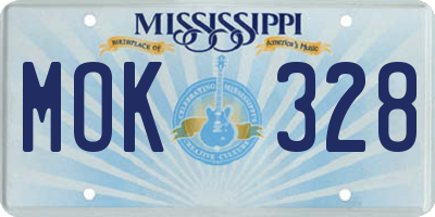 MS license plate MOK328
