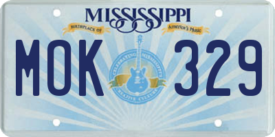 MS license plate MOK329
